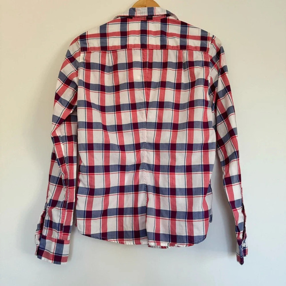 Frank & Eileen Red, White and blue plaid button up long sleeve cotton Size: S - Picture 2 of 5